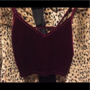 Burgundy crop top. Super soft 🍒